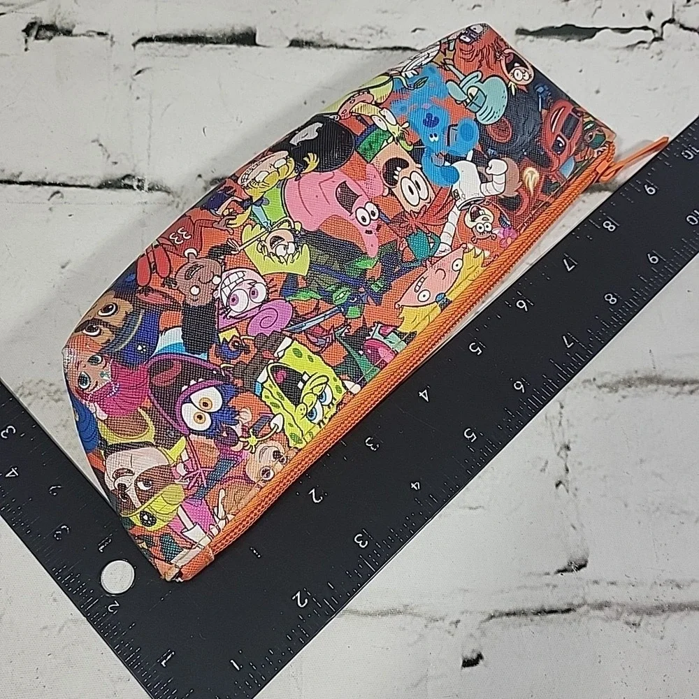 Nickelodeon Multi Character All Over Print Zippered‎ Pencil Case Pouch Clutch
